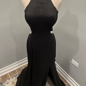 Elegant Black Halter Dress